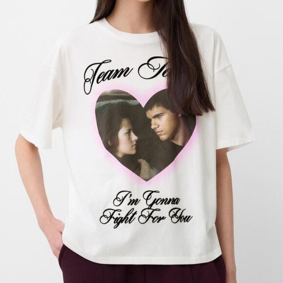 Bershka Twilight Team Jacob Short Sleeve Tee T-Shirt - Picture 1 of 10